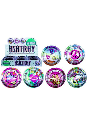 ASHTRAY - GLASS PEACE and LOVE ASH071