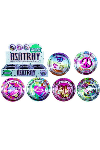 ASHTRAY - GLASS PEACE and LOVE ASH071