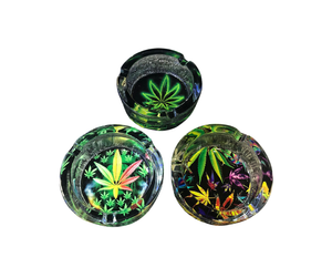 ASHTRAY - GLASS LEAF ASH134
