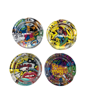 ASHTRAY - GLASS GRAFFITI ASH085C6