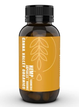 HEMP - CANNA VALLEY ORGANIC CB2 HEMP AND TURMERIC CAPSULES