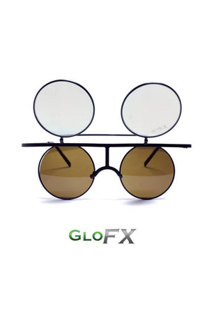 GLASSES - DIFFRACTION FLIP UP VINTAGE ROUND